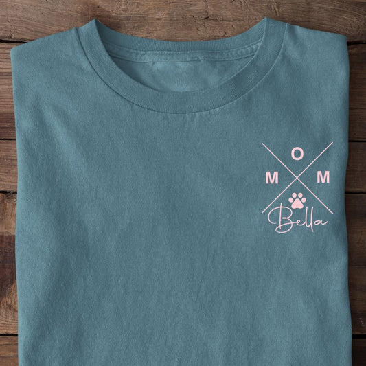 Dogmom Cross Shirt + Hundename personalisiert