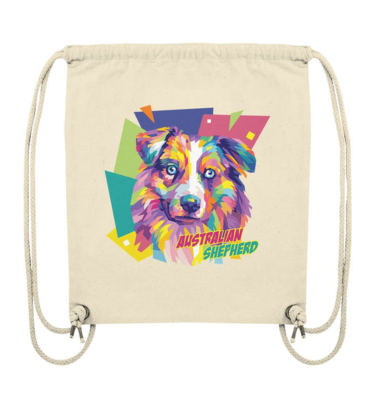 Pop-Art Style Australian Shepherd - Organic Gym-Bag