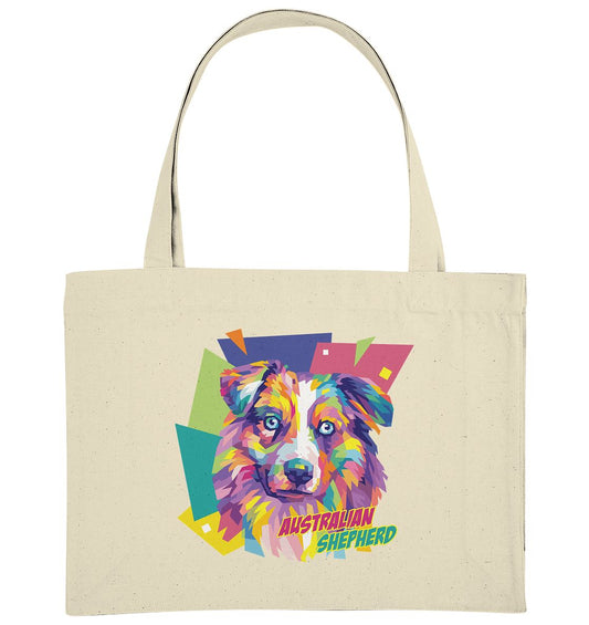 Pop-Art Style Australian Shepherd - Organic Shopping-Bag