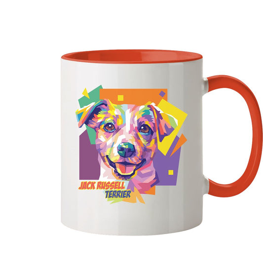 Pop-Art Style Jack Russell Terrier - Tasse zweifarbig