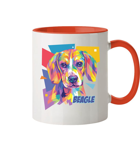 Pop-Art Style Beagle - Tasse zweifarbig