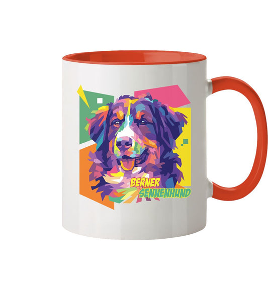 Pop-Art Style Berner Sennenhund - Tasse zweifarbig