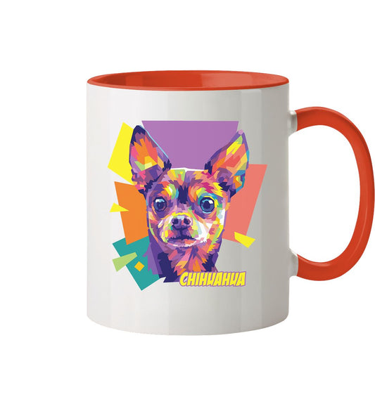 Pop-Art Style Chihuahua - Tasse zweifarbig