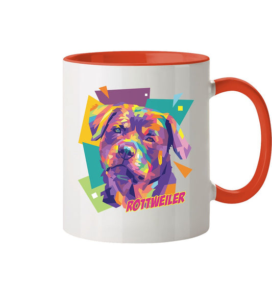 Pop-Art Style Rottweiler - Tasse zweifarbig